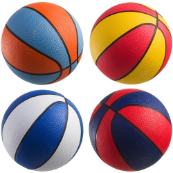 BEDWINA Mini Basketballs With Pump - (7 Inch, Size 3) Pack Of 4 - Assorted Color Basketball Set for Indoor, Outdoor, Pool Partie