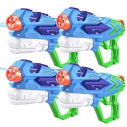 ANCESFUN 4 PCs Water Gun for Kids, Super Squirt Guns Water Soaker Blaster - 4 Shooting Modes Switch - 26 Ft Long Shooting Range - In Multicolor