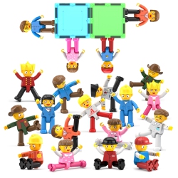 PICASSOTILES 16 Piece Character Action Figures Toddler Toy Set Expansion Variety Pack Magnet Education Construction Bloc