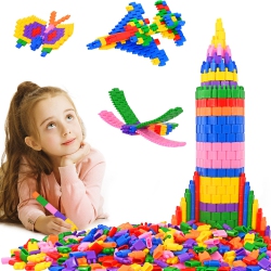 FUBAODA Kids 600PCs Set Building Blocks Construction Toy - Learning Playset Stem Toy Set Educational Kit Child Branin Developmen