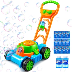 SLOOSH Bubble Lawn Mower Toddler Toys - Kids Toys Bubble Machine Summer Outdoor Toys Games, Automatic Bubble Mover Push