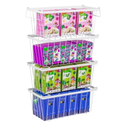 WETHENY Freezer Organizer Bins With Side Handle -4 Pack Stackable Chest Freezer Organizer for 7 Cu.ft - Deep Freezer Sor