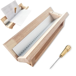 NEWELE Bookbinding Punching Cradle With Aluminum Piercing Guide, With An Awl And Ruler, Signature Punching Tool Set for Bookbin