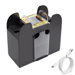 FAVORCA 1-6 Decks Automatic Card Shuffler USB/battery Operated Electric Shuffler for Home Party Poker Blackjack Uno Game