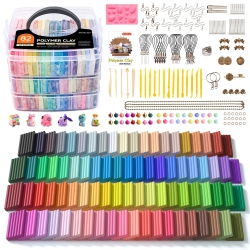 SHUTTLE ART Polymer Clay, 82 Colors Oven Bake Modeling Clay, Creative Clay Kit With 19 Clay Tools And 16 Kinds Of Access
