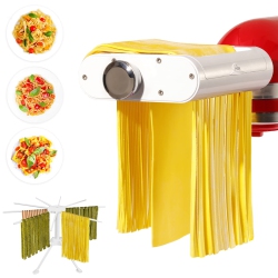 ANTREE Pasta Maker Attachment for Kitchenaid Stand Mixers With Pasta Drying Rack & Cleaning Brush, 3-1 Set Includes Past