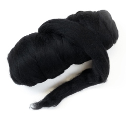 KONDOOS Colored 1 Lb Natural Wool Roving, Best Wool for Needle Felting, Wet Felting, Handcrafts And Spinning. (Total Blac