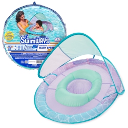 SWIMWAYS Baby Spring Float, Baby Pool Float With Canopy & Upf Protection, Swimming Pool Accessories for Kids 9-24 Months