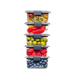 RUBBERMAID 10-Piece Brilliance Food Storage Containers With Lids for Lunch, Meal Prep, And Leftovers, Dishwasher Safe, 1