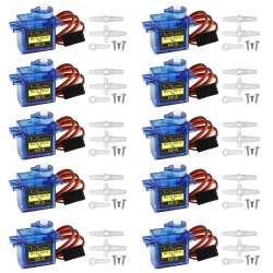 MIUZEI 10 PCs 9G Sg90 Micro Servo Motor Kit for Rc Robot Arm/hand/walking Helicopter Airplane Car Boat Control, Mini Ser