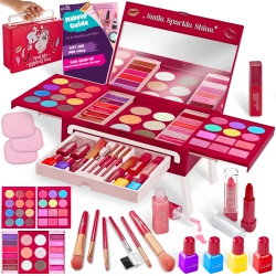 STAR PRINCESS Kids Makeup Set - Non-Toxic Washable Make Up Kit for Girls - Pretend Play Toy Birthday Gift Idea for Girls