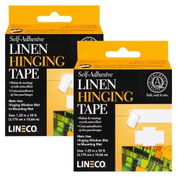 LINECO Self-Adhesive Linen Hinging Tape, Attaching Mats to Backboard, Hinging Heavy Artwork, Non-Yellowing, Strong, Neut