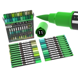 TOOLI-ART 22 Flexible Brush Tip Acrylic Paint Pens Markers Set 1-7MM Line for Rock Painting, Brush Lettering, Glass, Mugs, Wood, M