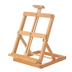 MEEDEN Heavy-Duty Tabletop Studio H-Frame Wooden Easel- Solid Beech Wood Adjustable Artists Desktop Wood Easel Table For