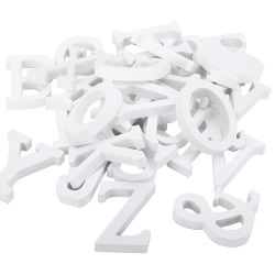 HOZEON 56 PCs Decorative Wooden Letter Free-Standing Wood Letters, Modern And Stylish Wall Letters for Bedroom, W In White