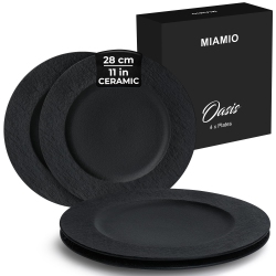 MIAMIO - 28 Cm, Set Of 4 Dinner Plates/ceramic Plate Set, Crockery Set - Modern Plates, Microwave And Dishwasher Safe