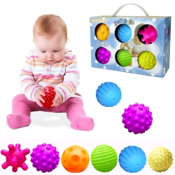 ROHSCE Textured Ball Set Baby, Sensory Balls Kids, Baby Squeeze Balls, Soft Balls Toddler Set Of 6 Packs With Bb Sounds