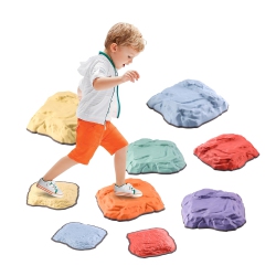 E-SOLEM Balance Stepping Stones for Kids 9 PCs, Durable Faux Stones Simulate Nature, Obstacle Courses Indoor Outdoor Tod