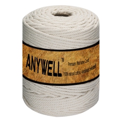 ANYWELL 2Mm-6MM Macrame Cord 6MM X 218Yards, Cotton Cord, Macrame Rope, Corde Macram