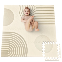 CATEAM Soft Eva Foam Puzzle Play Mat for Babies And Kids for Floor - Size 120X120 Cm - Interlocking Tiles for Playrooms