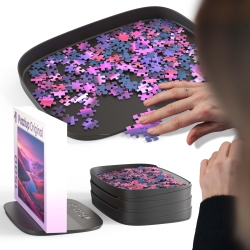 PUZZLUP Stackable Puzzle Trays With Box Display Design - Set Of 6 Unique Puzzle Sorting Trays - Up to 1500 Pieces - Prem