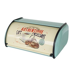 SOTECH Bread Box Vintage Kitchen Metal Container for Bread Food Storage Bread Bin Countertop Bread Keeper Holder C In Black