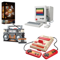 JMBRICKLAYER Adult Vintage Building Sets 20132, Retro Game Console Computer Radio Collectible Model to Build, Nostalgic