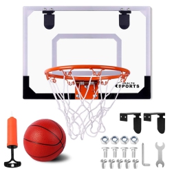 TEUVO Basketball Hoop for Kids And Adults, Strong Indoor Mini Basketball Hoop Set With Pump, Over The Door Game Sport To