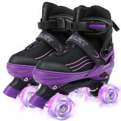 HXWY Kids Roller Skates for Boys Girls Child, Adjustable 4 Sizes Roller Skates for Adult And Youth With Light Up Wheels