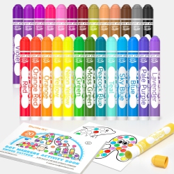 SHUTTLE ART Washable Dot Markers 26 Colors With Free Activity Book, Fun Art Supplies for Kids Toddlers And Preschoolers
