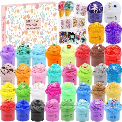 YZK 36 Pack Mini Cloud Slime Butter Slime Kit, Crystal Slime Peachybbies Slime for Kids, Party Favors Supplies Clear Slime K