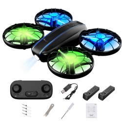 SUMEAUT Rc Drone for Kids And Beginner, Small Rc Quadcopter With Lights And 3D Flip, Altitude Hold, Headless Mode, Propeller Ful