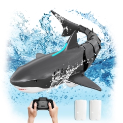 JELLY PLAY Remote Control Shark, Pool Toys for Kids Age 8-12, 2.4Ghz Waterproof Rc Boat, Toy Shark With Light & 60 Mins