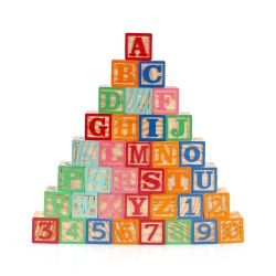 WONDERTOYS 36PCs Wooden Abc And Number Blocks for Toddlers - 1.65" Large Stacking Alphabet Building Games - Montessori