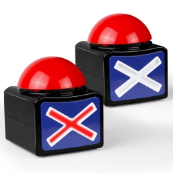 BEAN LIEVE Game Buzzers With Sound - 2 Pack Buzzer Button With Lights, Game Show Buzzers for Kids, Quiz Game Buttons Per