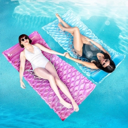 SLOOSH Inflatable Pool Floats Raft, Floating Lounge for Adults, 64X32 Inch Swimming Mat Pool Mattress With Headrest, 2 Piec