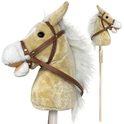 NATURE BOUND Stick Horse | Plush Handcrafted Hobby Horse Provides Fun Pretend Play for Toddlers & Preschoolers | Handsew