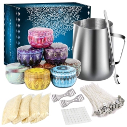 BINGOLIFE Diy Candle Making Kit Supplies, Arts & Craft Tools Including Pouring Pot, Cotton Wicks, Candle Wicks Holder, G