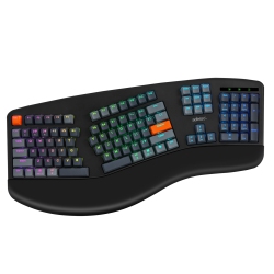 ADESSO Easytouch 1500 Ergonomic RGB Mechanical Keyboard – 104-Key, Cherry Mx Red, Wired/wireless/bluetooth, Via/qmk, Copilot Key