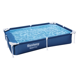 BESTWAY Steel Pro 87" X 59" X 17" Rectangular Above Ground Outdoor Swimming Pool