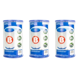 INTEX Swimming Pool Easy Set Type B Replacement Filter Pump Cartridge (3 Pack)