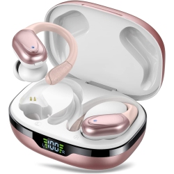 TWS Wireless Sports Earbuds, 80-Hour Playtime \w Charging Case, Bluetooth 5.3, Sweatproof, Built-in Mic, Touch Control, Comfort Fit for Gym, Running, iOS/Android/Windows