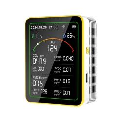 GREEN SCENIC 15 In 1 Air Quality Tester - Detect Co, Co2, Pm, Formaldehyde, Temperature And Humidity, Etc., 2.8" Tft Color Display, App Control