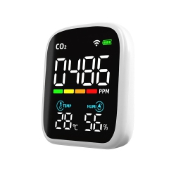 GREEN SCENIC Air Quality Monitor - Monitors Co₂, Temperature, Humidity, Led Display, Auto-Calibration, Wifi Connection, Type-C Charging, 1200Mah