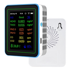 GREEN SCENIC Smart 12-In-1 Air Quality Detector - Detects Formaldehyde, Carbon Dioxide, Pm2.5, Co, Tvoc, Wall-Mounted Design, Wifi Connection, App