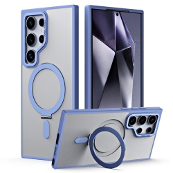 THE WAY New Model for Samsung Fulcrum Shell Magsafe Magnetic Frosted Anti-Fall Galaxy S25 Ultra Mobile Phone Case-Yuanfeng In Blue