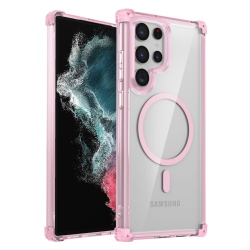 THE WAY Transparent Magnetic Mobile Phone Case Samsung S24 Ultra Cover Four Corners Anti-Fall Protective Cover, Ultra-Thin Shockproof Mobile Phone