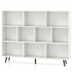 SLICKBLUE 10-Cube Bookcase With 5 Tapered Metal Legs for Living Room Or Office
