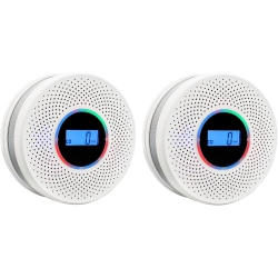 CHSSHA00 Smoke Detector Carbon Monoxide Detector Combo \w Digital Display And Sound Light Alarm, 2-In-1 Smoke & Co Alarm \w Battery Operated For