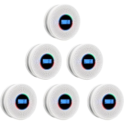 CHSSHA00 Smoke Detector Carbon Monoxide Detector Combo \w Digital Display And Sound Light Alarm, 2-In-1 Smoke & Co Alarm \w Battery Operated For